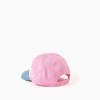 Cotton cap with colour block for babies and girls, white/blue/pink