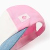Cotton cap with colour block for babies and girls, white/blue/pink