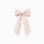 Hair slide with striped bow for babies and girls, light pink/white