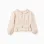 Poplin blouse with ruffles and balloon sleeves B&S for girls, beige