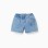 Denim shorts with frayed hems for girls, light blue