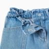 Denim shorts with frayed hems for girls, light blue