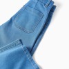 Wide leg denim trousers for girls, light blue