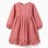 Long sleeve poplin dress with broderie anglaise for girls, pink