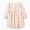 Long sleeve floral dress with lining for girls, light beige/pink