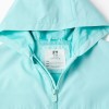 Hooded windbreaker with lining for girls, turquoise blue
