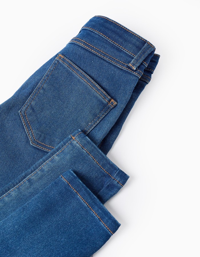 Flexible Skinny Jeans for Girls, Blue