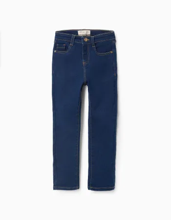 Flexible Skinny Jeans for Girls, Dark Blue
