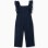 Cotton jumpsuit with broderie anglaise and ruffles for girls, dark blue