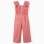 Poplin jumpsuit with ruffles and broderie anglaise for girls, pink