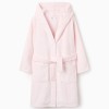Fleece Dressing Gown with Hood and Belt for Girls, Pink
