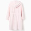 Fleece Dressing Gown with Hood and Belt for Girls, Pink