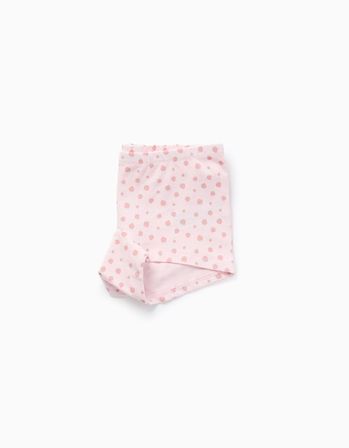 Pack of 4 plain/printed boxer shorts for girls, pink/white/green