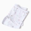 Pack of 4 plain/floral boxer shorts for girls, pink/white/grey