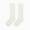 Knee high socks with cable knit details for girls, white