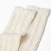 Knee high socks with cable knit details for girls, white