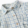 Cotton checked shirt with puffy sleeves for girls, multicolour