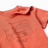Cotton T-shirt with Work of Art print for baby boys, orange