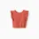 Sleeveless top with broderie anglaise and ruffles for girls, orange