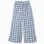 Wide leg cotton trousers with check pattern B&S for girls, blue
