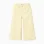 Wide leg twill trousers for girls, light yellow