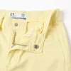 Wide leg twill trousers for girls, light yellow