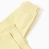 Wide leg twill trousers for girls, light yellow