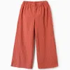 Wide leg trousers in broderie anglaise for girls, orange