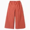 Wide leg trousers in broderie anglaise for girls, orange