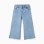 Wide leg denim trousers with frayed hems for girls, light blue