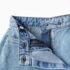 Denim skort with frayed hem for girls, light blue
