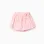 Cotton skort with floral motif and bow for girls, light pink