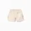 Twill shorts with embroidery and paperbag waist for girls, light beige