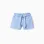 Cotton shorts with embroidery and belt for girls, light blue