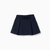 Roma knit skirt with front and back pleats for girls, dark blue