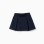 Roma knit skirt with front and back pleats for girls, dark blue
