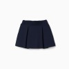 Roma knit skirt with front and back pleats for girls, dark blue