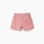 Cotton twill shorts with stripes for girls, pink/white