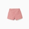 Cotton twill shorts with stripes for girls, pink/white