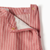 Cotton twill shorts with stripes for girls, pink/white