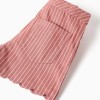 Cotton twill shorts with stripes for girls, pink/white