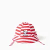 Cotton bucket hat with Minnie print for newborn girls, red/white