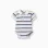 Polo-bodysuit with stripes for newborn boys, white/blue/orange