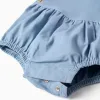 Cotton twill jumpsuit for newborn boys, light blue
