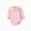 Long sleeve bodysuit with ruffled collar for newborn girls, pink