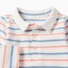 Long sleeve striped bodysuit for newborn boys, white/orange/blue