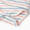 Long sleeve striped bodysuit for newborn boys, white/orange/blue