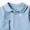 Cotton bodysuit with chest print for newborn boys, light blue