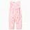 Cotton floral jumpsuit with ruffles for newborn girls, pink/white