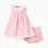 Poplin dress + bloomers with ruffles for newborn girls, light pink